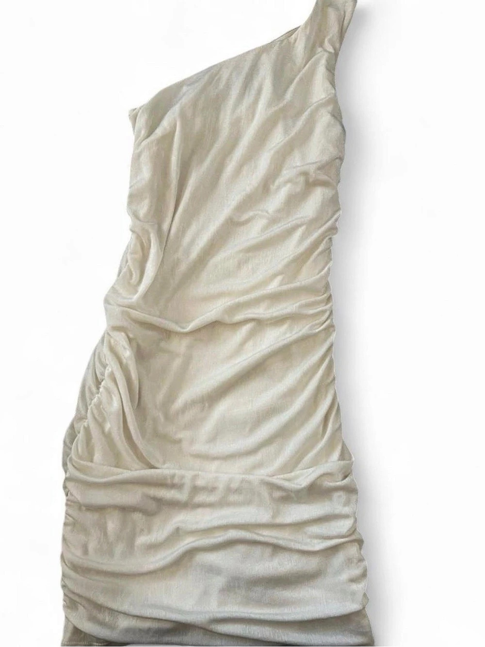 FOREVER 21 Asymmetrical Mini Dress in Cream like White Size Medium